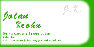 jolan krohn business card