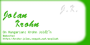 jolan krohn business card